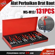 CASTA 131Pcs Alat Perbaikan Benang Ulir Rusak Metric M5 M6 M8 M10 M12 - Wire Thread Insert Set denga