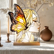 [Ready Stock] BTU468 Butterfly Acrylic Ornaments Imitation Glass Texture Table Flower Desktop Decora