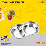 UC2 2Grid Stainless Steel Round Sauce Dish Plate