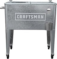Leigh Country CX 98611 Retro Galvanized Craftsman, 60qt. Rolling Cooler, Silver