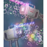 Bazooka Bubble Gun 64 Holes Bubbles With Led Rechargeable