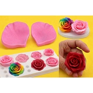 Rose flower veiner fondant silicone mould set 1604A