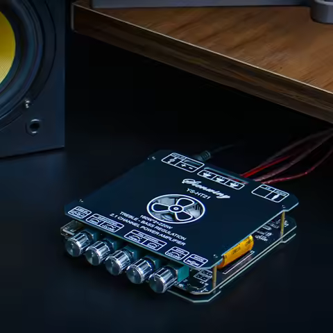 Upgraded YS-HT21 2.1 Channel Wireless Subwoofer Amplifier Board BT5.1 TWS AUX USB 2x160W+220W DC15-3