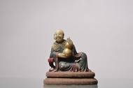清代壽山石彩繪描金持瓶羅漢