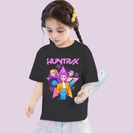 Baju Kpop Demon Hunter Huntrix T-shirt Demon Hunter Print  Cotton Tee Shirt [Local Stock]