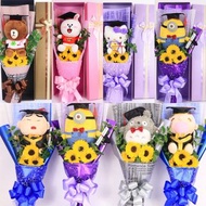 現貨🐰🐰🎓🌷可愛毛絨公仔畢業花束 Rilakkuma鬆弛熊、Stitch 史迪仔、Doraemon多啦A夢、大口仔、比卡超 Pokemon 皮卡丘 寵物小精靈 精靈寶可夢 迪士尼 Sanrio三麗鷗角