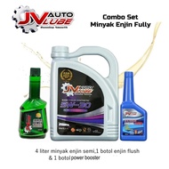 [Bundle Deal] JV Auto Lube Set 5W-30 Fully (4 Liter) + Engine Flush (1 Bottle) + Power Booster (1 Bo