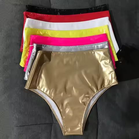 Multi-Colors Pole Dance Shorts Gogo Dancer Rave Outfit Glossy Elastic Triangle Shorts Nightclub Bar 