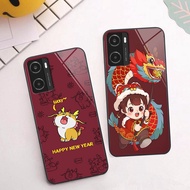 Oppo A77s Glass Case with dragon shape and lucky money Lucky God of WealthCNY