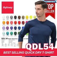 【PREMIUM】 RIGHTWAY Unisex Plain Quick Dry Microfiber Round Neck Long Sleeve Sports Training Jersey T