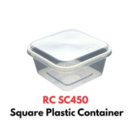 SQ450 450ML SQUARE CONTAINER WITH LID [ ±10SETS ] PLASTIC DISPOSABLE FOOD BOX TAGE TSQ 450 SQ 450 45