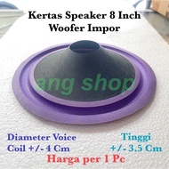 Kertas Daun Conus Speaker 8 Inch In Impor Sub Woofer Wofer Subwoofer