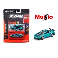 Maisto 1/64 Scale Speed Icons 2025 Porsche 911 GT2 RS Miami Blue Die-cast Car 15707BL