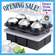 Silicone Ice Cube Tray with Lid, 6-Cavity Mold for 5cm Large Square Ice and Round Ice, Easy to Use, 