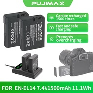 PUJIMAX EN-EL14 Battery Rechargeable Camera Battery for Nikon D3200 D3300 D5300 D5600 DSLR Camera
