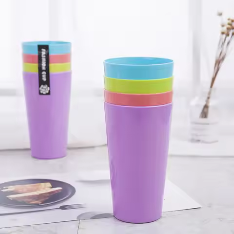 1 PC 530ml Soft Plastic Cups Milk Coffee Beer Mugs for Party Bar Outdoor Portable Camp Picnic Travel