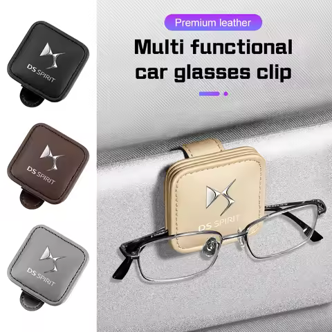 For Citroen DS Spirit DS3 DS4 DS5 DS6 DS7 Crossback DS9 Car Sun Visor Glasses Clip Leather Interior 
