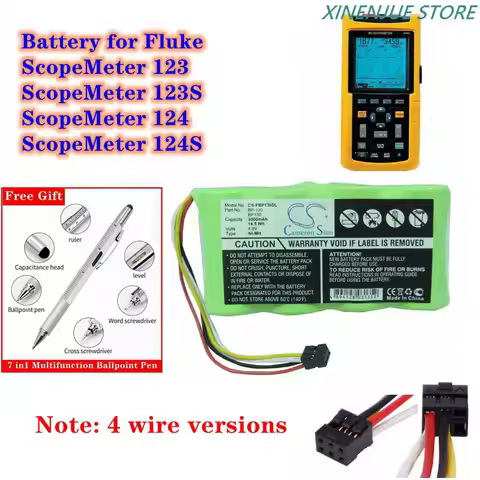 Equipment,Survey,Test Battery 4.8V/3000mAh BP130 for Fluke ScopeMeter 123,123S,124,124S,Please check