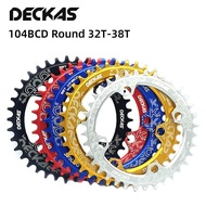 Deckas Round Narrow Wide Chainring 104BCD 32T 34T 36T 38T Tooth MTB Bicycle Chain Ring Tooth Plate B