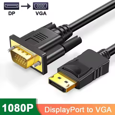 DP TO VGA Cable DisplayPort to VGA Adapter Conversion HD Video Cable For TV Monitor Laptop Computer 