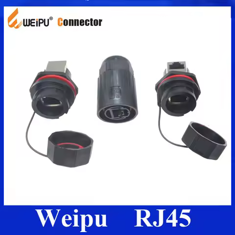 Original Weipu RJ45 Network Connector IP67 Waterproof Male Plug RJ45F6 Female Socket RJ45F71RA Elbow
