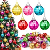 30 Keping Bola Disko Mini Pelangi Hiasan Krismas Berwarna-warni 1.18in Bola Disko Cermin Kecil untuk