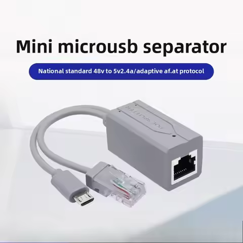 POE Splitter 48V to 5V 12V Power Supply Adapter Micro USB Type-C BarrelJack Compatible with Huawei H