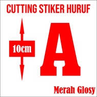 stiker cutting huruf - cutting stiker huruf tinggi 10cm - satu warna - merah