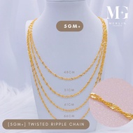 Merlin Goldsmith 22K 916 Gold Twisted Ripple Chain (5GM+/-)