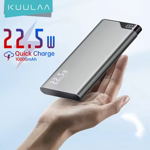 KUULAA 22.5W Power Bank 10000mAh Portable Charger PowerBank Fast Charging External Battery For iPhon