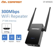 Comfast ขยายสัญญาณ wifi 300Mbps ตัวขยายสัญญาณ wifi with 2x5Dbi เสาอากาศ Wifi 802.11N/B/G WIFI Rpeater Wi-Fi Rang Extender Cf-WR302S