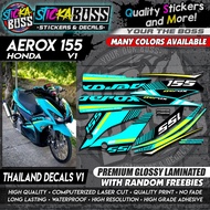STICKER DECALS for AEROX 155 V1 (THAI DECALS V1) By STICKABOSS (SOFIE LAMINATED) aerox v1 accessorie