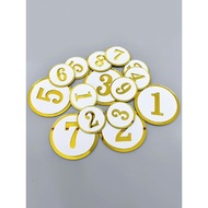 Table Number Cafe Nombor Meja 5cm Acrylic