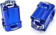 TREAL Aluminum 7075 Rear Hubs Axle Mount Set, 0 deg (L/R) for 1/18 Mini LMT(Blue)
