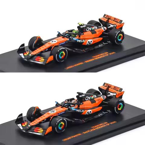 MINICHAMPS 1:64 MCL39 2025 MONACO GP No.4 NORRIS / No.81 O.PIASTRI Diecast Model Car