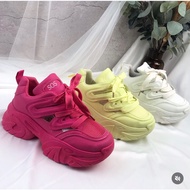 STABILO NA2 women's sneakers white pink highlighter 6cm high casual trendy contemporary stylish comf