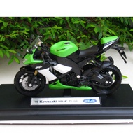 Welly 1/18 Kawasaki Ninja ZX10R 2009 Super Bike Diecast Motorcycle (Green) 1:18 kawasaki zx-10R