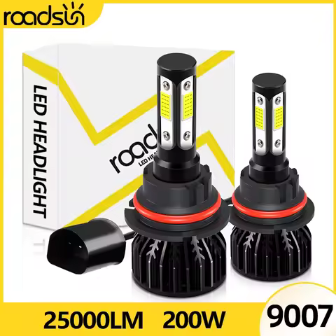1 Set 4 Sides 9007 LED Car Headlight Bulbs 25000LM 200W 9007 HB5 Hi/Lo Bulbs For Car Headlamp LED CO