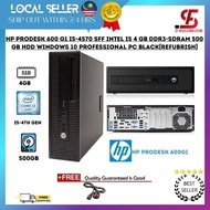 HP ProDesk 600 G1 i5-4570 SFF Intel i5 8GB RAM 256GBSSD+500 GB HDD Windows 10 Professional PC Black[