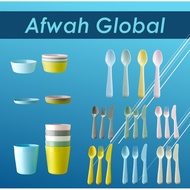 Set Pinggan/Mangkuk/Sudu Plastik Pinggan Kanak-Kanak/Pinggan Plastik/Mangkuk Plastik/Cawan Plastik/S