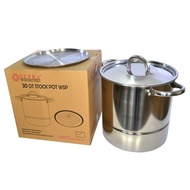 Supra Stock Pot Multipurpose Stainless Steel Pot 30 QT + Steamer