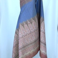 Silk Sarong 6-Shuttle Natural Color Lower Pattern Blue Select Size Code 4L1-ST-051347