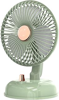 WSJTT Portable Desktop Fan - 10-Inch USB Rechargeable Quiet Table Fans, Removable and Washable,Suitable for Personal, Travel, Camping (Color : Green)