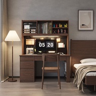 New Chinese Bedroom Solid Wood Wall Computer Desk Office Desk Home Living Room Study Desk Bookcase Shelf Integrated