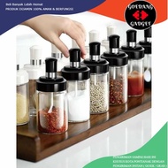 GLASS SPICE BOTTLE FREE SPOON 250ML HONEY BRUSH KITCHEN SPICE BOTTLE SALT SPOON / SPICE BOTTLE