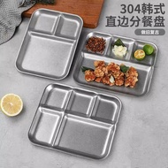 Retro Dining Tray 304 Stainless Steel Korean Barbecue Dipping Seasoning Integrated Plate Dinner Plat