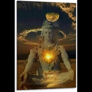 Penaruh Dewa Mahadev Shiva Canvas Art, Hiasan Dinding moden untuk Bilik Tidur, Saiz 24x36 Inci