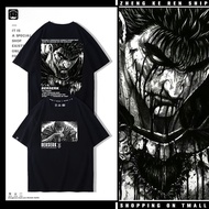 【Sg】 Sword Wind Legend Imprint Warrior Gus Printed T-Shirt High Street Dark Gothic Top Black Half Sl
