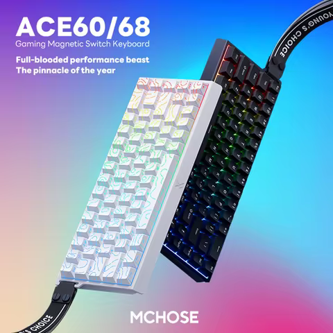 MCHOSE ACE68/ACE60 HE Magnetic Switch Mechanical Keyboard RT0.01mm 0.01ms 8000Hz RGB Hot Swappable W