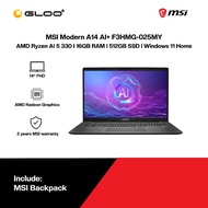 [Original - 2 Years Warranty | Ready stock] MSI Modern A14 AI+ F3HMG-025MY Laptop (AMD Ryzen AI 5 33